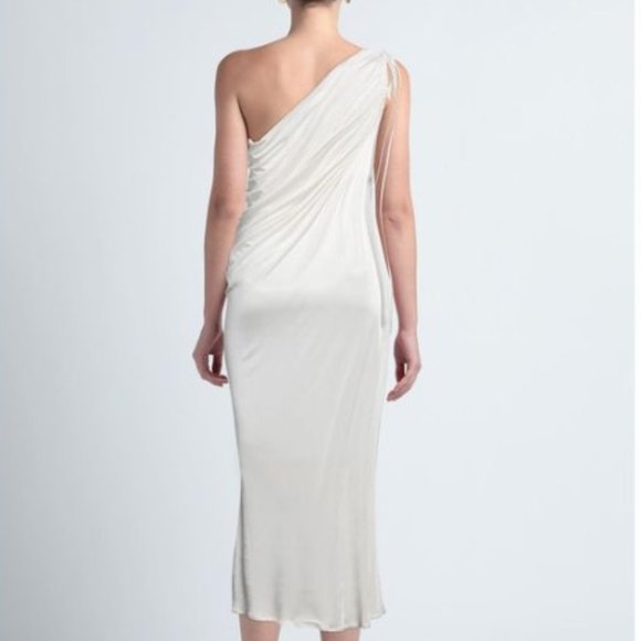 ANDREADAMO Draped Jersey Asymmetric One Shoulder Midi Dress - Picture 2 of 3